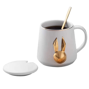 Taza de café de cerámica con Gato, cuchara de acero inoxidable con tapa, taza de té, leche, Navidad, novedad - Product Image 2