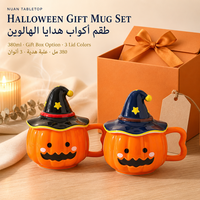 Tasse Citrouille avec Couvercle Chapeau – Idéale pour Halloween, Fêtes d'Automne, Soirées – Tasse en Céramique Mignonne pour Filles, Maison, Bureau, Boissons