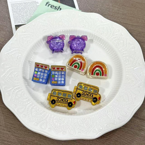 Dễ thương phim hoạt hình văn phòng phẩm kẹp tóc đồng hồ báo thức trường học xe buýt vẽ bút Acrylic nhỏ Clip trẻ em tóc mái bị hỏng Clip - Product Image 5