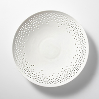 Sensation artistique Unique restaurant cinq étoiles hôtel porcelaine vaisselle fine plats en céramique assiette creuse en porcelaine peu profonde