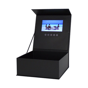 Caja de regalo de cartón negro hecha a mano Pantalla LCD de 7 pulgadas Video personalizado para compras de aniversario de cumpleaños Fines promocionales - Product Image 4