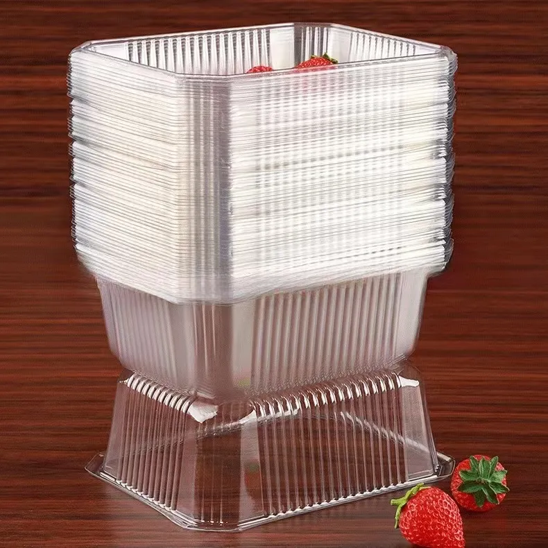 अनुकूलित खाद्य पैकेजिंग पारदर्शी पीईटी प्लास्टिक डिस्पोजेबल खाद्य कंटेनर
