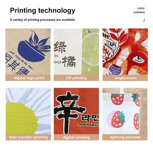 Bolsa de Compras Personalizada con Logotipo, Bolsa de Lona de Color Kraft, Bolsa de Yute Reciclado con Asas de Lino, Bolsa de Regalo Promocional con Logotipo - Product Image 5