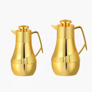 Bán Buôn Ả Rập Phong Cách Dallah Glass Refill Vàng Chân Không Flask Coffee Pot Set 500Ml + 800Ml Phích Cà Phê Nồi - Product Image 1