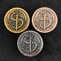 Ensemble de dés métalliques cylindriques DND, style épée de dragon antique vieillie, pour jeux de table Dungeons and Dragons, cadeau