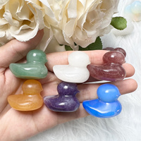 Pato amarillo de cristal, piedra curativa de cuarzo, pato de goma