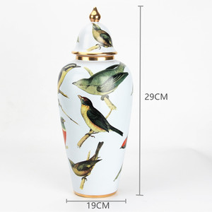 J031 ev dekor seramik kuş kavanoz setleri yılan kafes porselen zencefil kavanoz emaye teneke kutu - Product Image 3
