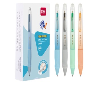 Deli A667 Erasable Gel Pen 0.5mm Crystal Blue Corrects Grip Posture General Use - Product Image 5