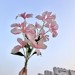 <b>Artificial</b> <b>Flowers</b> Flame Orchid Single Branch Silk High Simulation Wedding Home Decor - Product Image 3