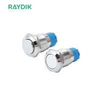 Sakelar Tombol Tekan Logam Anti-Vandal Tahan Air 19mm 22mm 5v 12v Ip67 ON OFF Momentary Latch Dengan LED