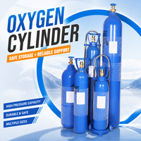 Bouteille de gaz oxygène sans soudure 2L-150L avec régulateur de pression en option pour systèmes d'alimentation en oxygène