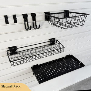 JH-Mech Estante de Almacenamiento para <span class=keywords><strong>Garaje</strong></span>, Multi-tamaño, con Cubierta de PVC, Ganchos de Acero para Montaje en Pared, Accesorios para Slatwall - Product Image 3