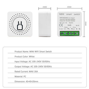 Ewelink 16A สวิตช์ WiFi ขนาดเล็ก DIY รีโมทควบคุม1ทาง, รีเลย์ควบคุมตั้งเวลาอัตโนมัติสำหรับชีวิตอัจฉริยะทำงานกับ Alexa Google Home - Product Image 5