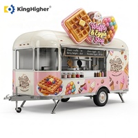 Remorque de cuisine mobile personnalisée en acier inoxydable, camion à gaufres, station de vente de crème glacée, pour entreprise commerciale de restauration de rue