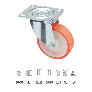 Ruota Industriale in Poliuretano da 80 mm - Product Image 1