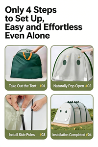 Tente de jeu multi-espaces pour enfants, idéale pour le camping entre frères et sœurs, offrant des espaces privés lors des voyages en famille en plein air - Product Image 5
