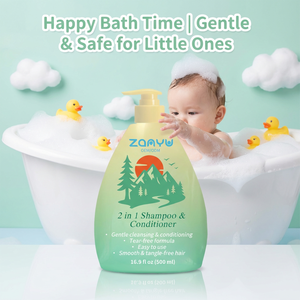 Champú y Acondicionador 2 en 1 de Marca Blanca, 500 ml, Champú <span class=keywords><strong>para</strong></span> Bebés Sin Lágrimas, Fórmula Suave <span class=keywords><strong>para</strong></span> <span class=keywords><strong>Cabello</strong></span> <span class=keywords><strong>Rizado</strong></span> y Graso, Limpieza Profunda de Uso Diario - Product Image 3