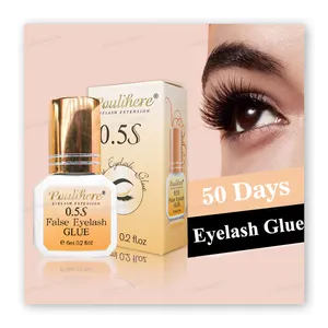 POULIHERE 0.5 1 2 Seconds Waterproof Eyelash Extension Glue Custom Glue For Individual Extension Black Korean Eyelash Glue