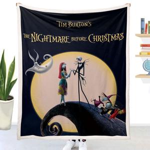 Couverture personnalisée en polaire double face imprimée en 3D numérique, couverture <span class=keywords><strong>Jack</strong></span> <span class=keywords><strong>Skellington</strong></span> et <span class=keywords><strong>Sally</strong></span> pour Halloween - Product Image 2