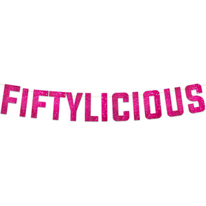 FIFTYLICIOUS - Pancarta con brillantina de 2,9 pies, color negro, decoración para fiesta de cumpleaños - Product Image 2