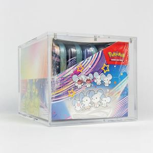 Boîte de présentation pour cartes à collectionner avec guides pour cartes, cube de rangement en plastique pré-assemblé pour utilisation sur bureau - Product Image 5