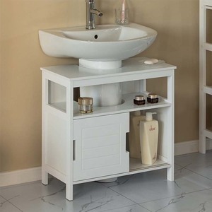 Base de fregadero de tocador blanca 2 Almacenamiento de gabinete organizador en forma de U sobre el almacenamiento del inodoro para accesorios de piezas de <span class=keywords><strong>baño</strong></span> - Product Image 2