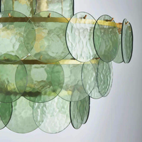 Lustre en verre de style Murano de luxe français, pendentif multicouche soufflé à la main pour la décoration du salon, du restaurant, du café