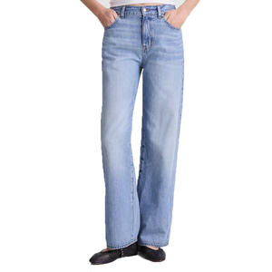 Jeans de Mezclilla Ligeros de Pierna Recta para Mujer, con Tela Transpirable y Dobladillo sin Rematar, Ideales para Clima Cálido y Uso Casual - Product Image 3