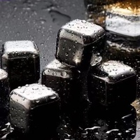 Cubitos de Hielo de Acero Inoxidable, Piedras para Enfriar Bebidas, Cubitos de Hielo de Metal de Grado Alimenticio 304, Reutilizables para Cerveza, Whisky y Otras Bebidas