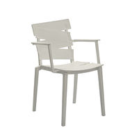 Chaise de jardin en plastique moderne avec accoudoirs, prix raisonnable, haute qualité, best-seller, mobilier d'extérieur
