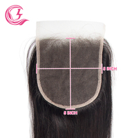 CLJhair Cabello Remy Indio, Cierre de Encaje 5x5, Extensiones de Cabello Virgen HD al por Mayor para Distribuidores