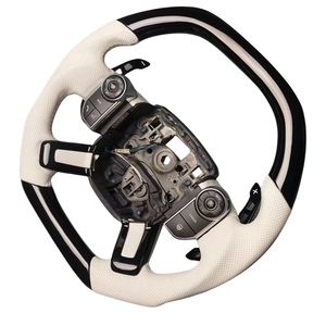 Volant personnalisé Range Rover en fibre de carbone, cuir et bois de pêche, 4 branches, avec écran LED et fonction de chauffage pour l'intérieur Land Rover - Product Image 5