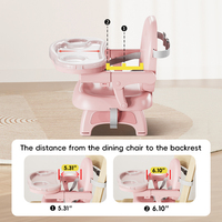 Chaise d'alimentation portable en plastique Prodigy MBC01, siège rehausseur multifonctionnel pour bébé, pieds antidérapants, chaises hautes et rehausseurs
