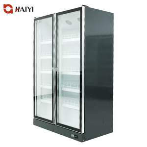 Equipo de Refrigeración para Supermercados, Exhibidor Comercial de Bebidas, Enfriador de Bebidas con Doble Puerta de Vidrio y Enfriamiento por Aire - Product Image 1