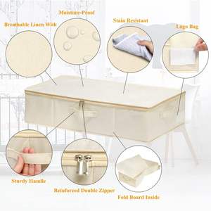 Skymoving nouveau 2 pièces organisateur de stockage en tissu résistant aux taches bacs avec couvercle pliable Non-tissé sous les conteneurs de stockage de lit - Product Image 2