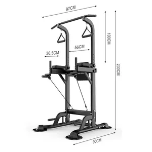 Torre de Ejercicios Multifuncional de Metal para Entrenamiento de la Parte Superior del Cuerpo, Equipo de Gimnasio en Casa, Barra de Tracción Ajustable, Paralelas LLQX97 - Product Image 6