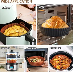 Revestimientos de Silicona Redondos Antiadherentes para Cestas de Horno y Ollas de Freidora de Aire, Aptos para Alimentos - Product Image 6