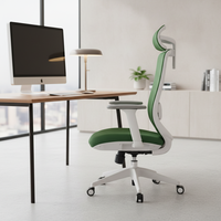 Chaise de bureau exécutive moderne en maille blanche avec base pivotante réglable en hauteur, garantie de 3 ans pour la maison et le bureau