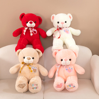 Vente en gros de peluches ours douces et mignonnes de haute qualité de 60 cm, peluche personnalisée pour la Saint-Valentin, ours en peluche doux