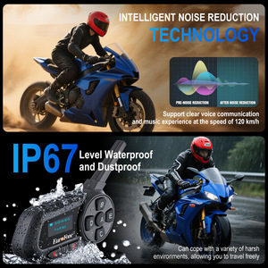 Equipo de Ciclismo, <span class=keywords><strong>Cascos</strong></span> de Motocicleta, Auriculares Inalámbricos con Intercomunicador para 6 Personas, Auriculares para Ciclismo - Product Image 4