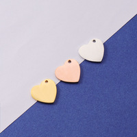 DIY Bijoux Logo Personnalisé Argent Acier Inoxydable Bracelet Collier Miroir Poli 15mm Coeur Charmes Pendentif