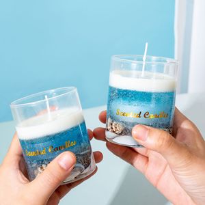 Bougie parfumée en verre style marin avec décoration coquillages, cire de soja, aromathérapie, souvenir de fête - Product Image 5