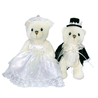 Ours en peluche pour Couple, échantillon personnalisé bon marché, cadeau de mariage, exquise, jouets doux pour robe de mariée, smoking