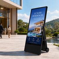 Kiosco de Señalización Digital Portátil para Exteriores AIYOS, 1500 Nits, 2 Ruedas, de la Fábrica de Señalización Digital LCD de Shenzhen