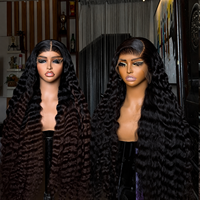 Peluca de Cabello Humano HD con Encaje Frontal Completo, Sin Pegamento, con Cabello de Bebé, Pre-Desplumada, Cabello Virgen Peruano, Línea de Cabello Natural 360, Venta al Por Mayor