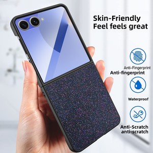 เคสโทรศัพท์พับได้รุ่น Huanmin Factory Compatible Samsung ZFlip ลด 30% วัสดุหนัง PU ลายดาวแอฟริกาใต้ - Product Image 3