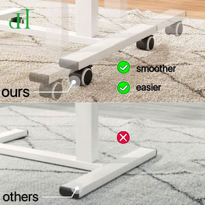 Escritorio Móvil Neumático Blanco con Ruedas, Altura Ajustable, para Oficina en Casa y Teletrabajo - Product Image 5