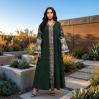 Abaya musulmane à faible MOQ, robe longue ample brodée de sequins, manches longues, caftan arabe décontracté pour femme, grandes tailles, toutes saisons