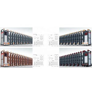 Porte rétractable automatique bon marché, porte principale rétractable en alliage d'aluminium et d'acier inoxydable électrique - Product Image 6