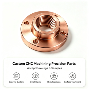 Écrou à bride usiné CNC sur mesure à haute tolérance, Douille à bride en acier inoxydable et cuivre, Pièces mécaniques personnalisées - Product Image 2